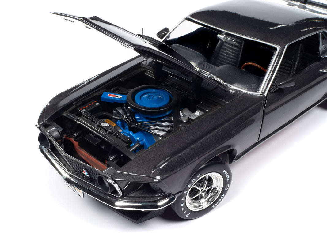 Auto World AWSS145 1:18 Hitman Grey 1969 Ford Mustang Diecast Model Car