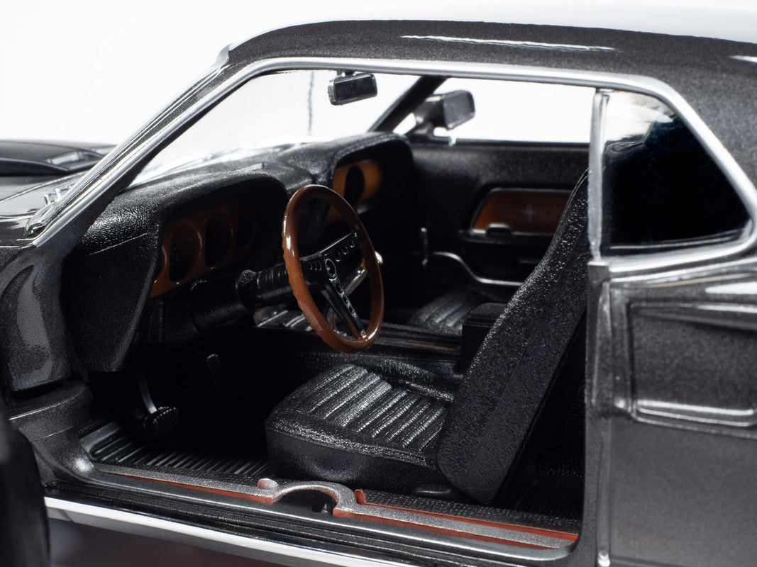 Auto World AWSS145 1:18 Hitman Grey 1969 Ford Mustang Diecast Model Car