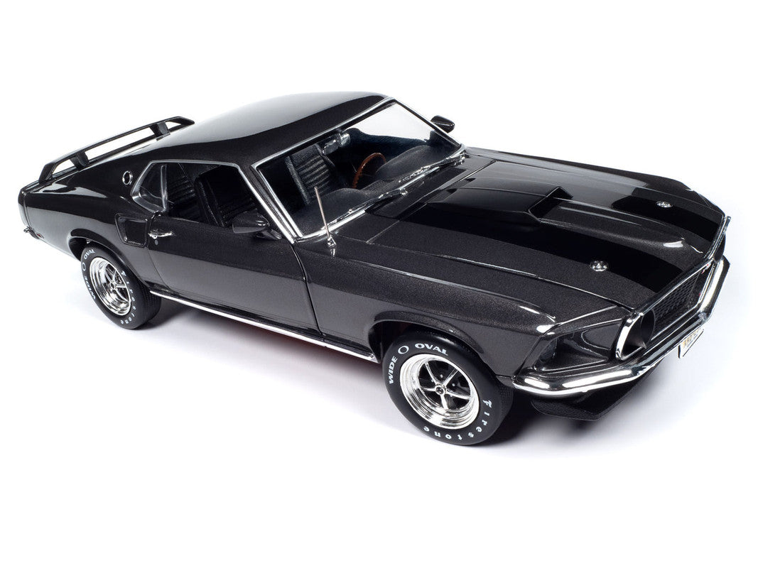 Auto World AWSS145 1:18 Hitman Grey 1969 Ford Mustang Diecast Model Car