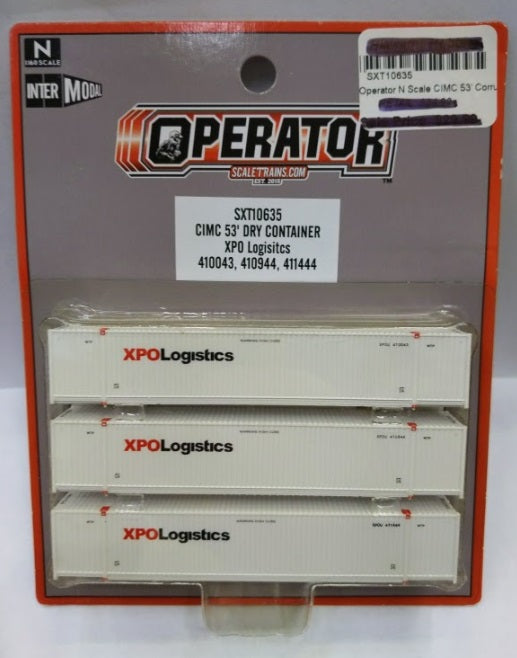 Scale Trains SXT10635 N Scale XPO Logistics CIMC 53' Dry Container (Set of 3)