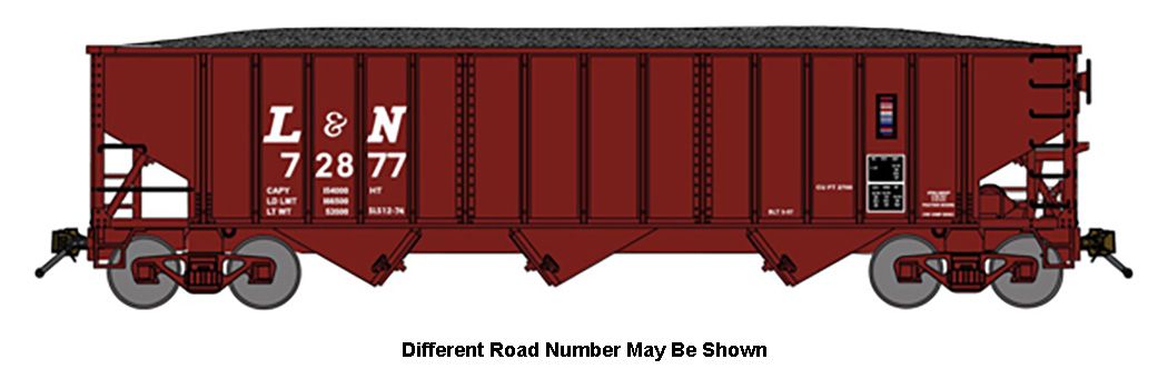 Bluford Shops 14650 N Louisville & Nashville 14-Panel 3-Bay Hopper L&N #72877