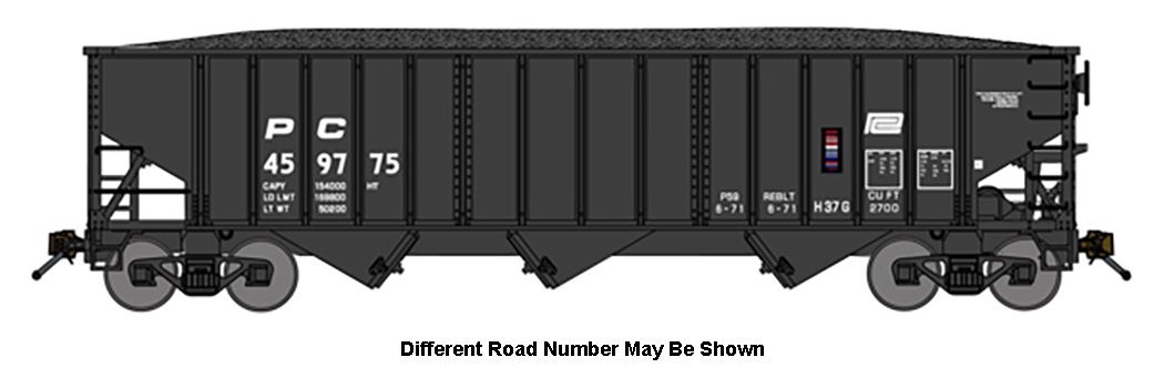Bluford Shops 14661 N Penn Central Post-'74 14-Panel 3-Bay Hopper PC #459648