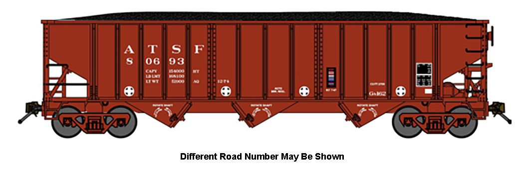 Bluford Shops 14674 N Santa Fe Ga-162 Post-'74 14-Panel 3-Bay Hopper ATSF #80688