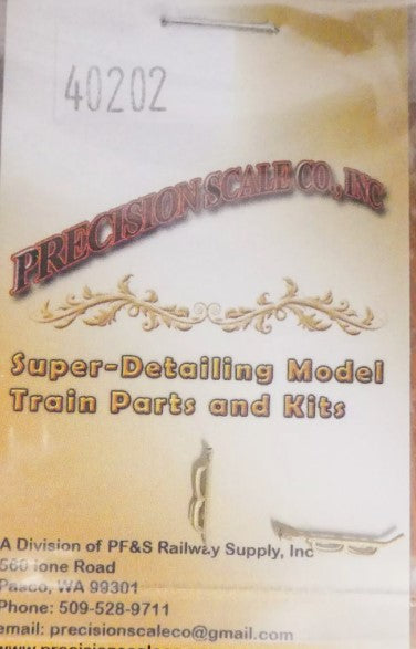 Precision Scale Co. 40202 O Scale Grab Irons, Early Caboose Style Brass Casting