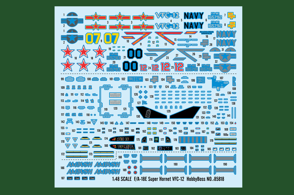 Hobby Boss 85818 1:48 F/A-18E Super Hornet VFC-12 Aircraft Plastic Model Kit