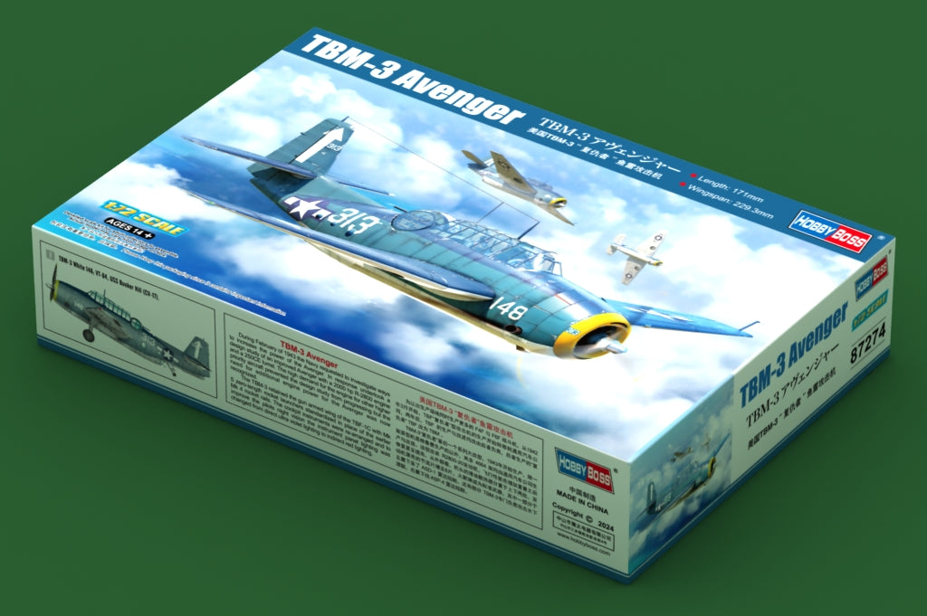 Hobby Boss 87274 1:72 TBM-3 Avenger Aircraft Plastic Model Kit