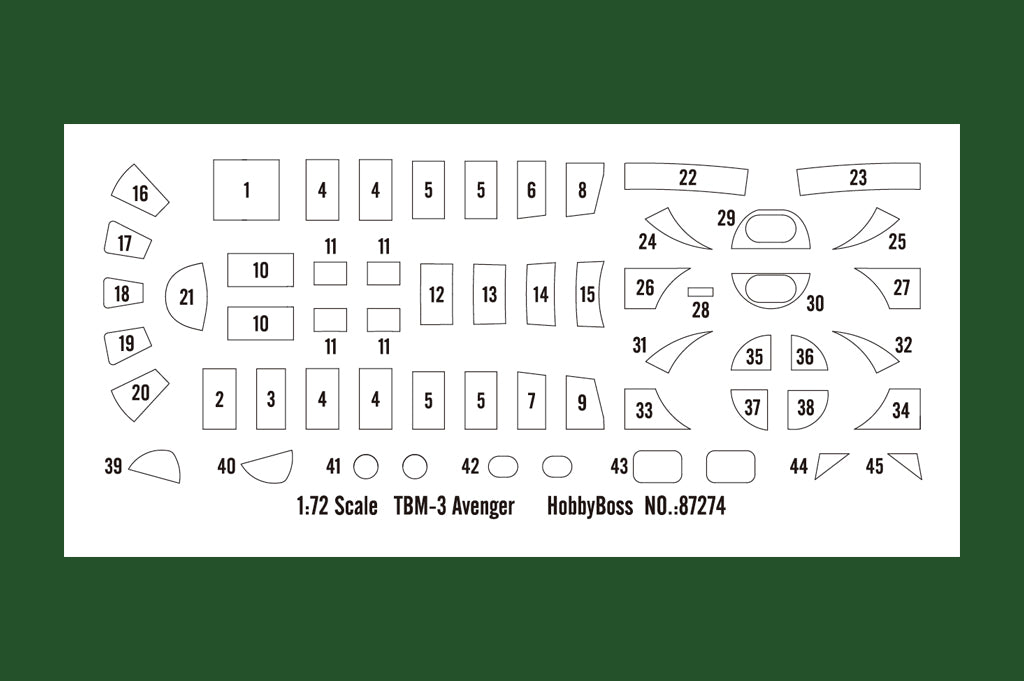Hobby Boss 87274 1:72 TBM-3 Avenger Aircraft Plastic Model Kit