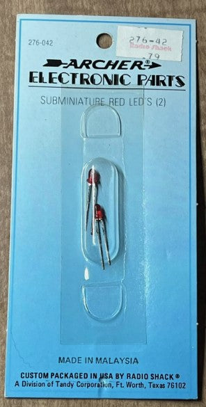 Archer 276-042 Subminiature Red LED's Electronic Parts (Set of 2)