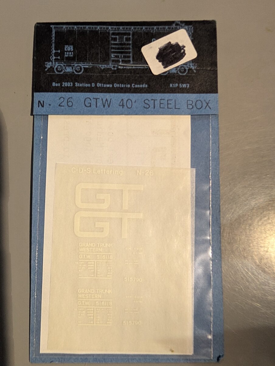 Acme N-26 GTW 40' Steel Boxcar Decal Kit