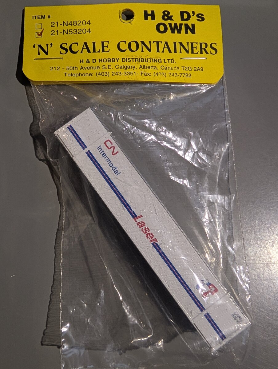 H & D Hobby Distributing 21-N53204 N Scale CN Laser Intermodal Container