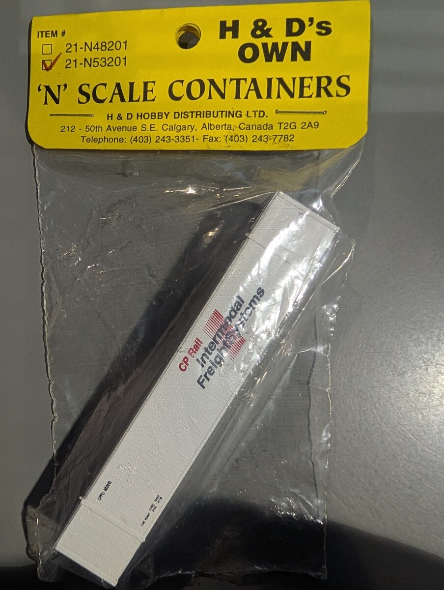 H & D Hobby Distributing 21-N53201 N Scale CP Rail Intermodal Freight Container