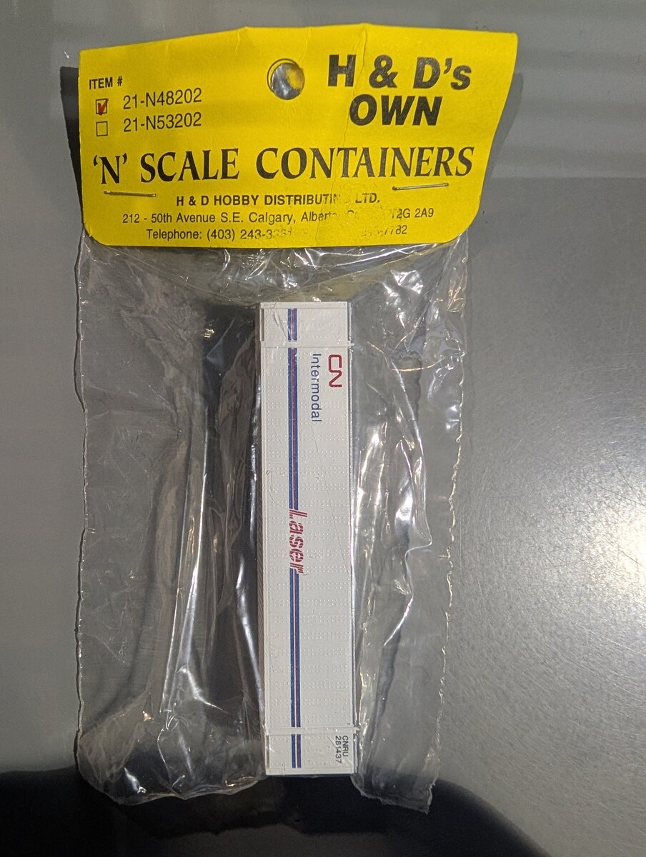 H & D Hobby Distributing 21-N48202 N Scale CN Laser Intermodal #281437 Container