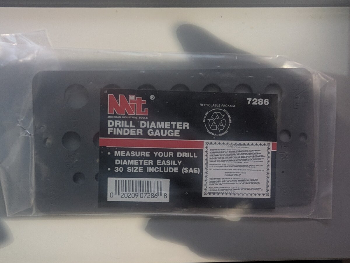Acme 7286 Michigan Industrial Tools Drill Diameter Finder Gauge