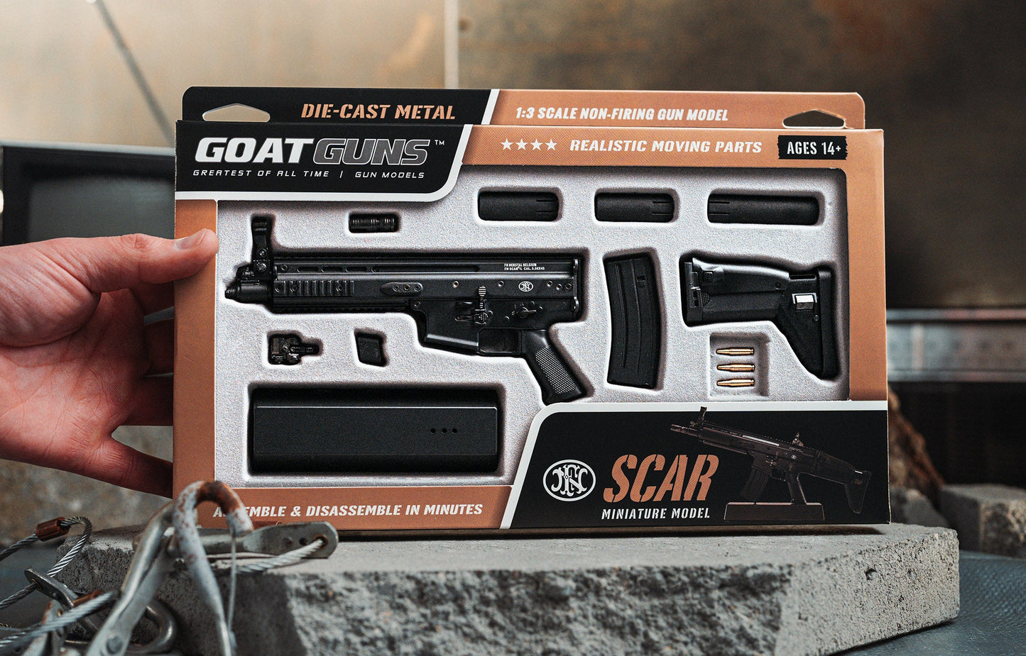 GoatGuns SCAR-BLACK 1:3 Black FN Scar Diecast Model Kit