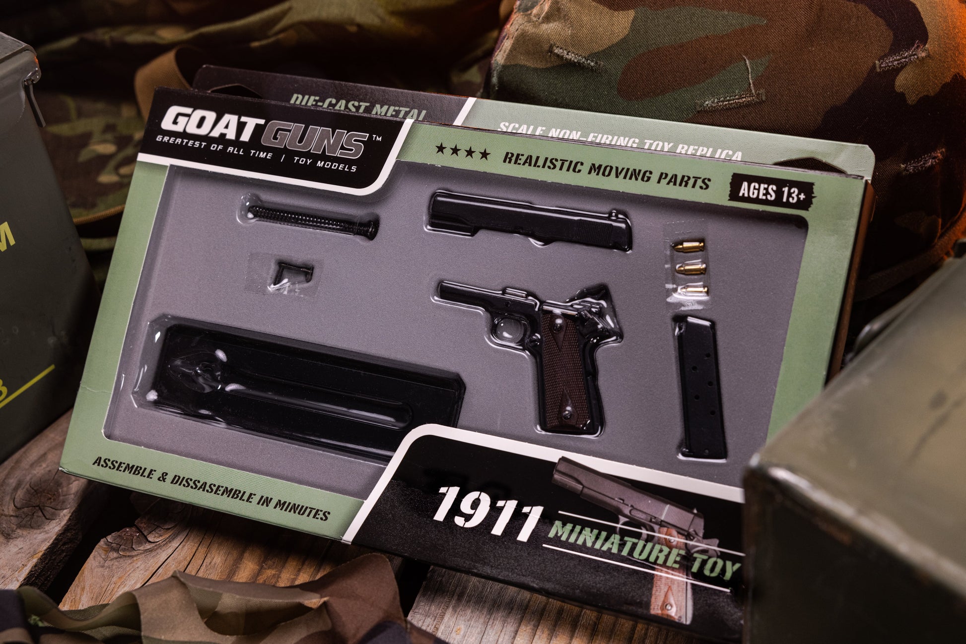 GoatGuns 1911-BLACK 1:2.5 Black 1911 Diecast Model Kit