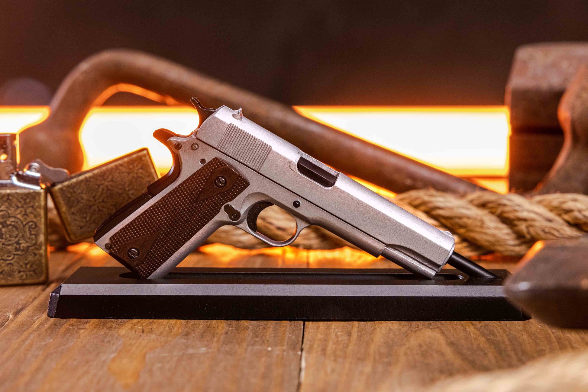 GoatGuns 1911-SILVER 1:2.5 Silver 1911 Diecast Model Kit