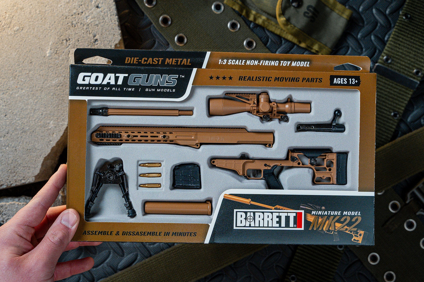 GoatGuns MK22-TAN 1:4 Tan MRAD Diecast Model Kit