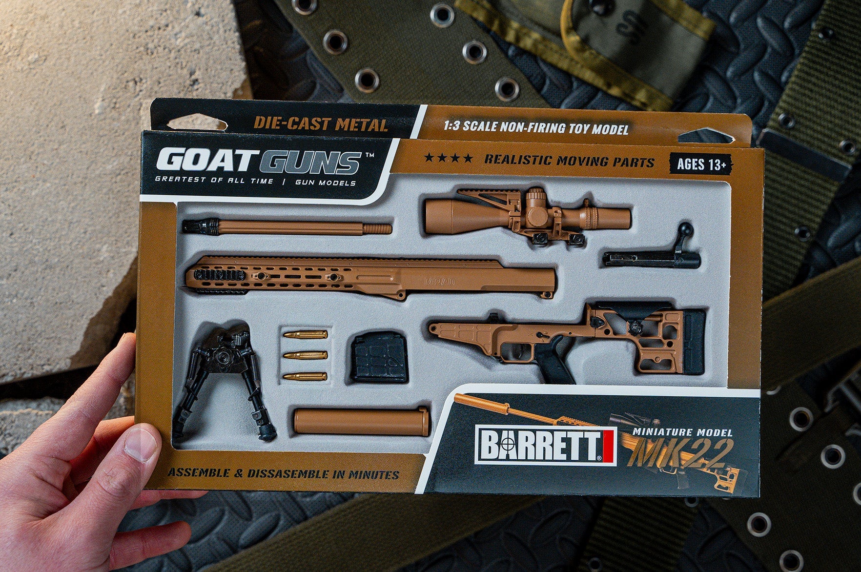 GoatGuns MK22-TAN 1:4 Tan MRAD Diecast Model Kit