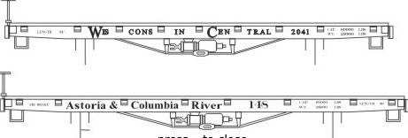 LaBelle 304 O Scale Wis. Central-Astoria & Col. River 2 N 1 Flat Cars Model Kit