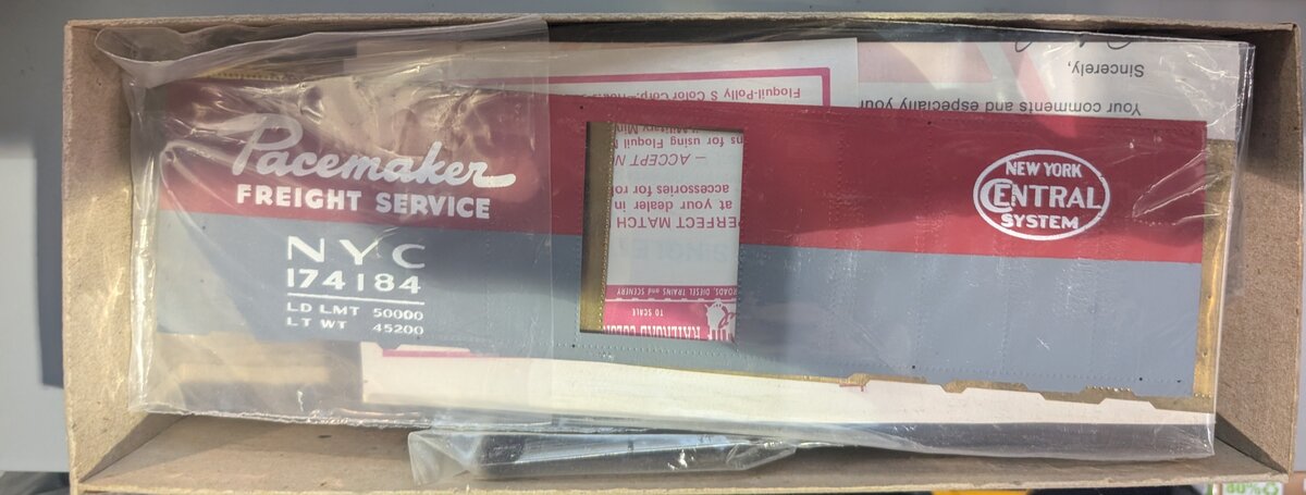 Locomotive Workshop 174184 O Scale Athearn NYC Pacemaker 40 FT Box Car Model Kit