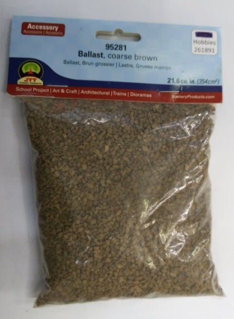 JTT Scenery Products 95281 Ballast Coarse Brown 21.6 Cu. In.