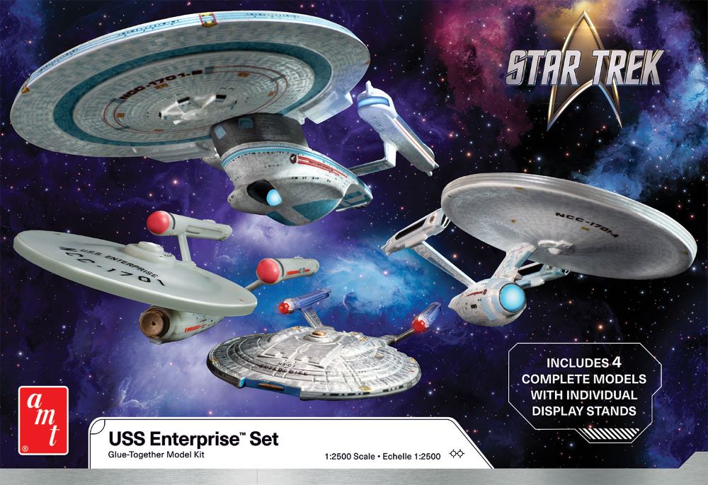AMT 1485 1:2500 StarTrek U.S.S. Enterprise Plastic Model Kit (Set of 4)