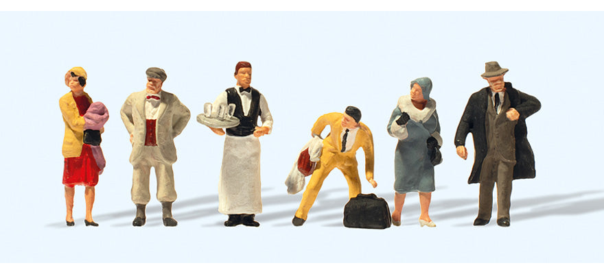Preiser 12448 HO 1925-1930 At the Train Station Figures (Set of 6)
