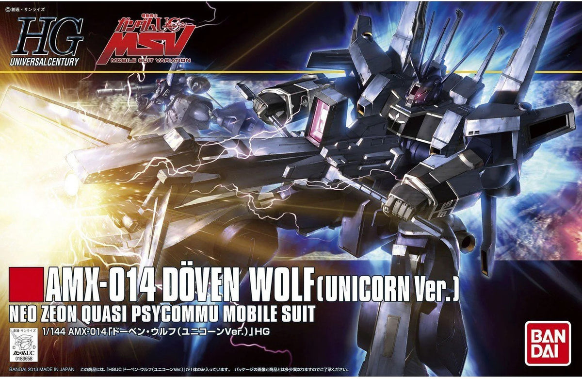 Bandai 2212202 1:144 HGUC Gundam Unicorn AMX-014 Doven Wolf Unicorn Ver. Kit