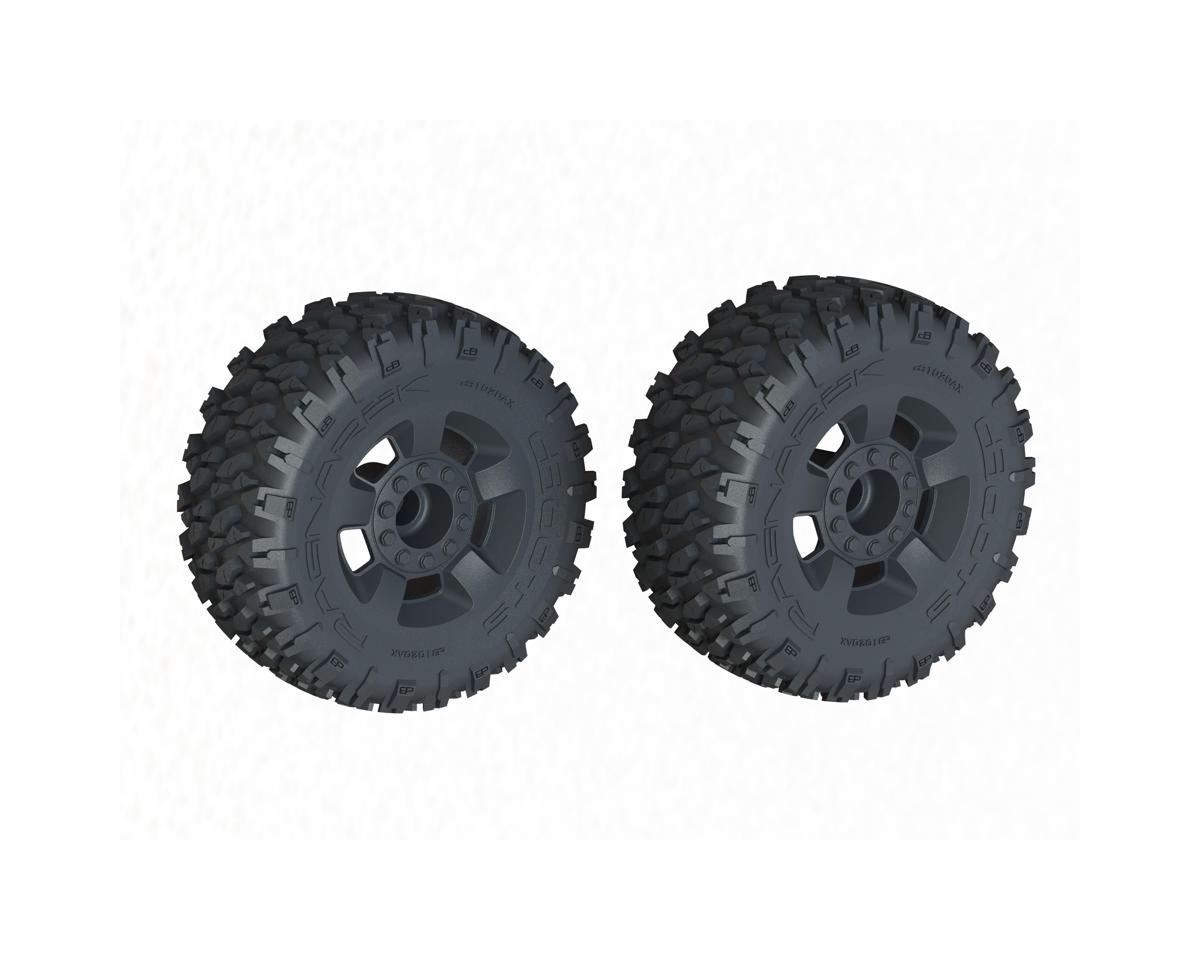 ARRMA ARA-1383 Black dBoots 'Ragnarok MT' Tire Set, Glued (Pack of 2)