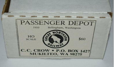 C. C. Crow 1910 HO Scale Great Northern Railway Passenger Depot Building Kit