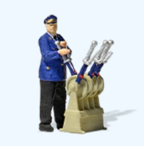 Preiser 28271 HO Signal Box Worker with Signal Levers