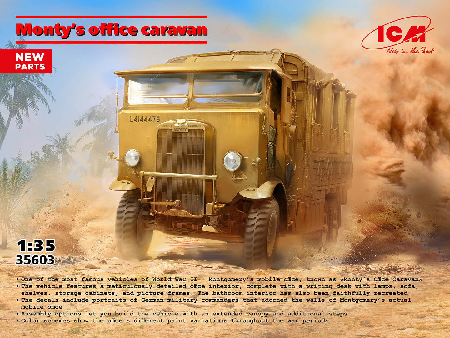 ICM 35603 1:35 Monty’s Office Caravan Plastic Model Kit