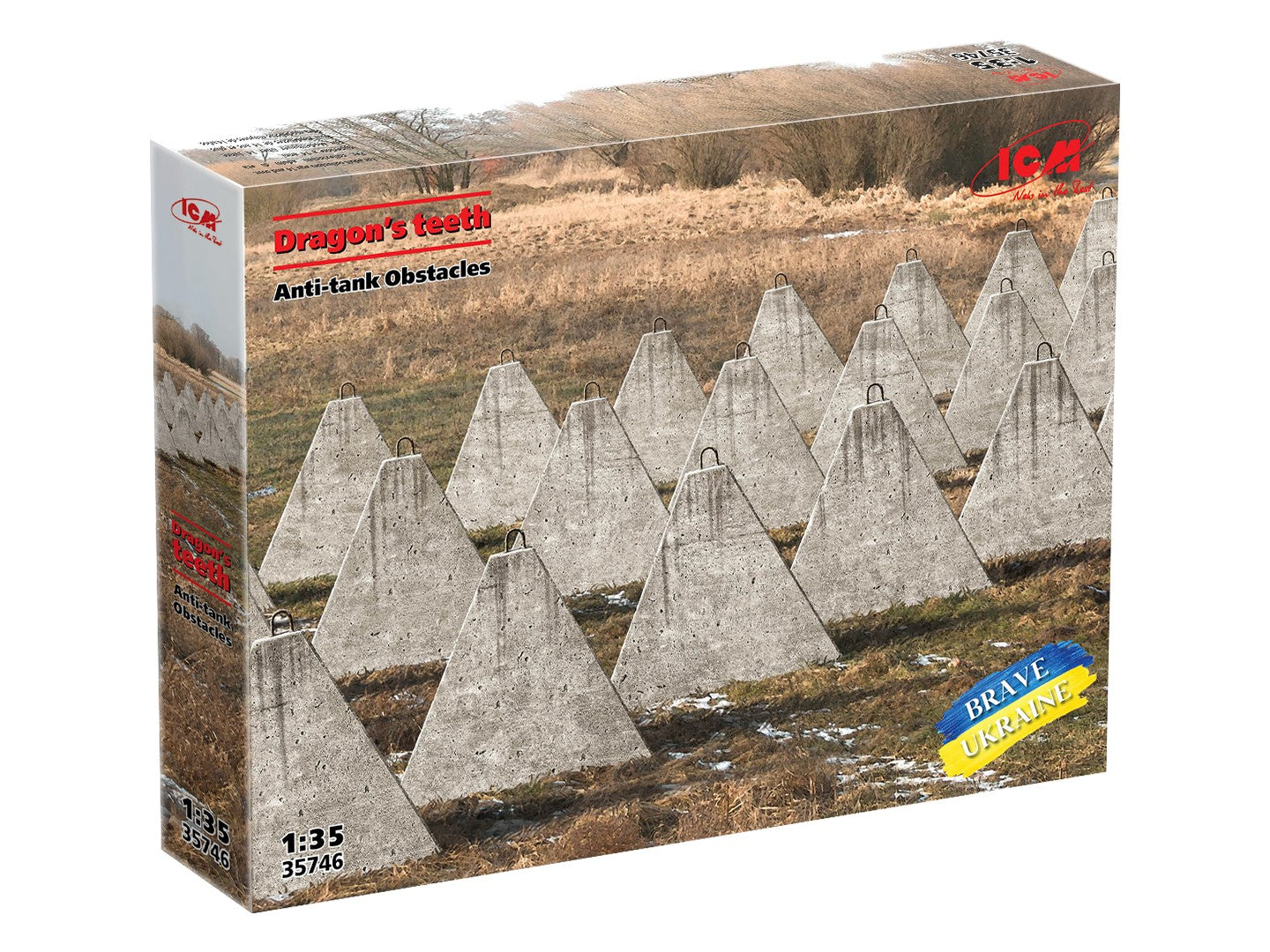 ICM 35746 1:35 Dragon’s Teeth ?nti-tank Obstacles Plastic Model Kit