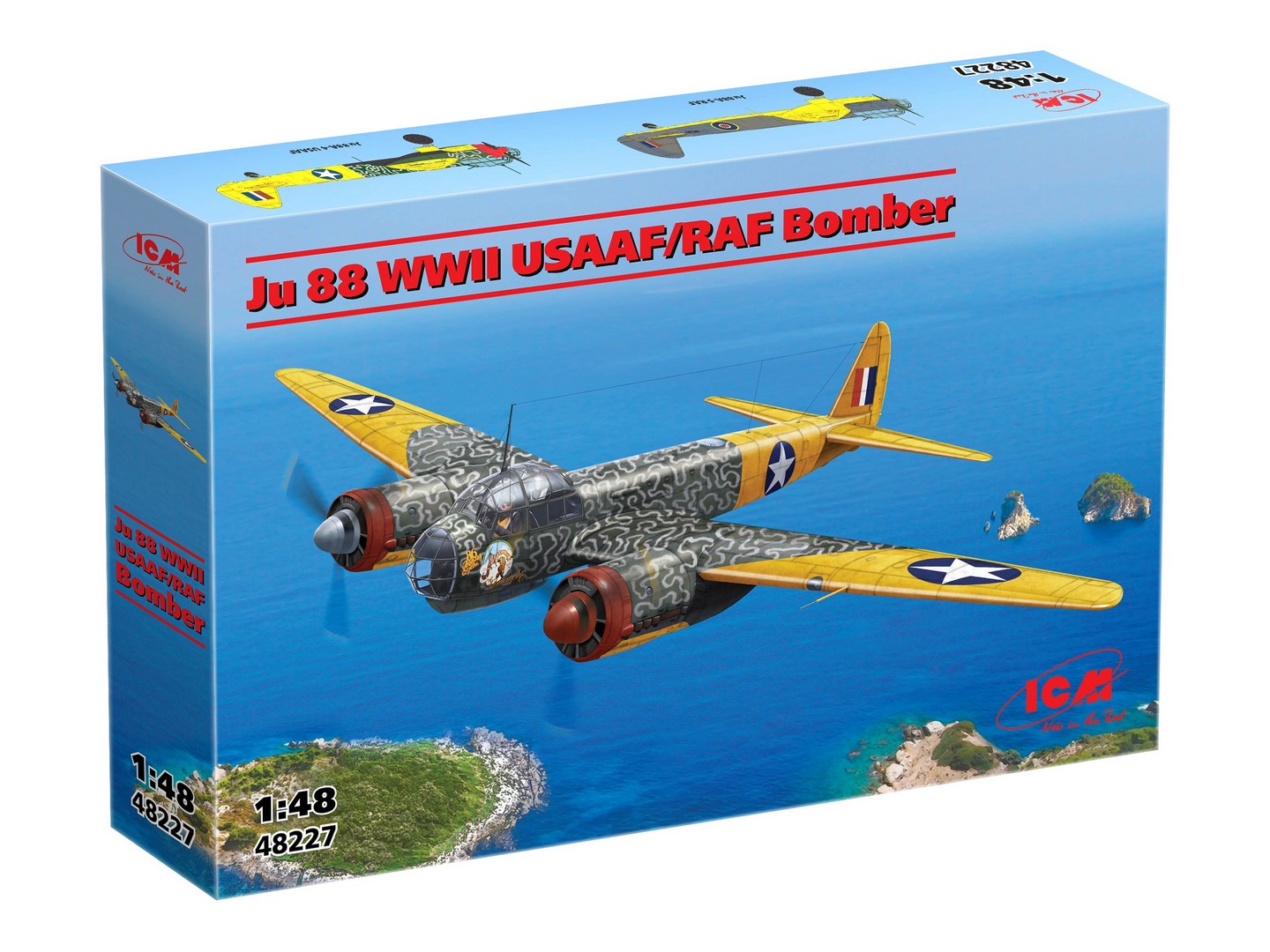 ICM 48227 1:48 Ju 88 WWII USAAF/RAF Bomber Plastic Model Kit