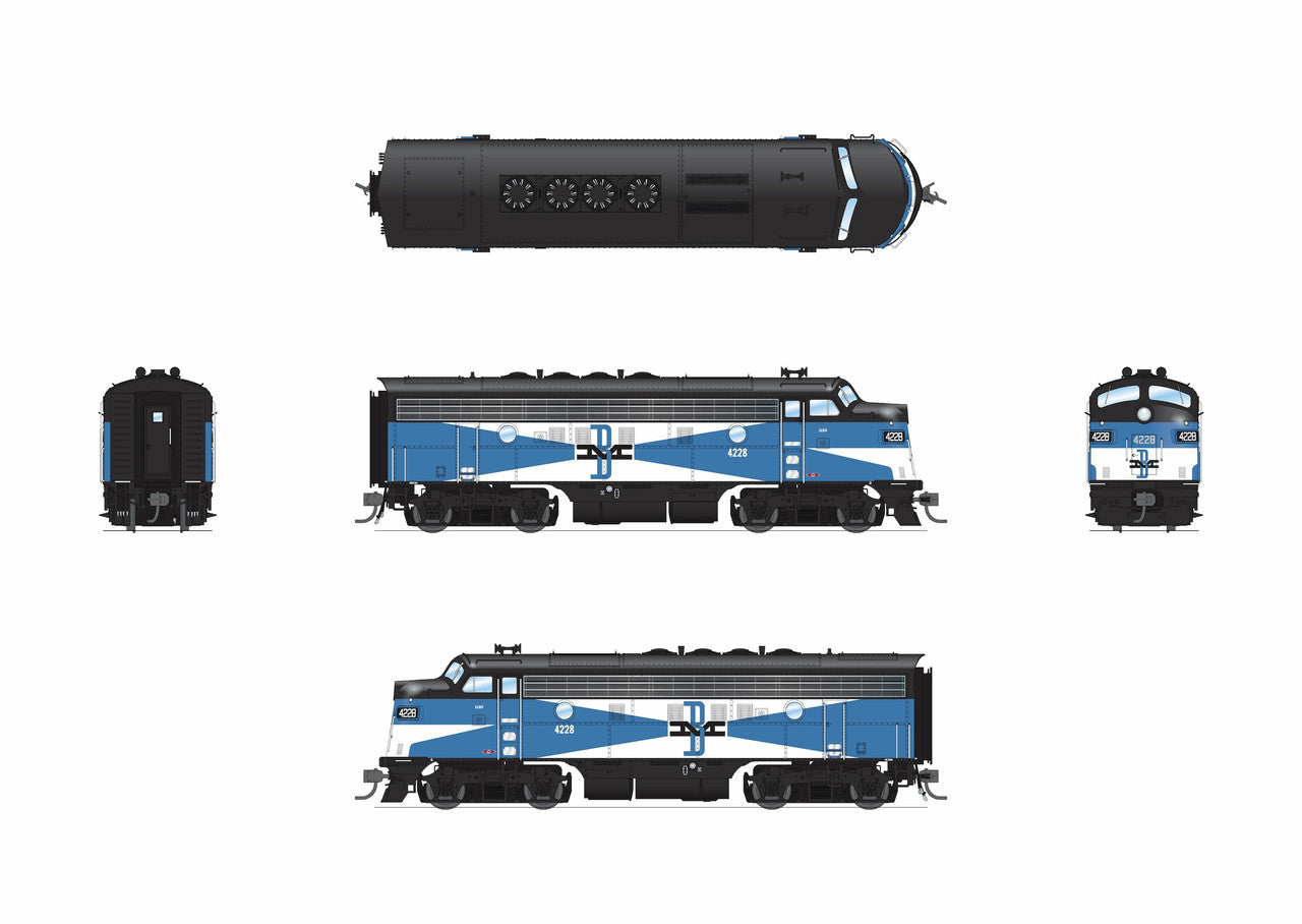 Broadway Limited 9658 HO B&M EMD F3A Diesel Locomotive No-Sound/DCC-Ready #4228A