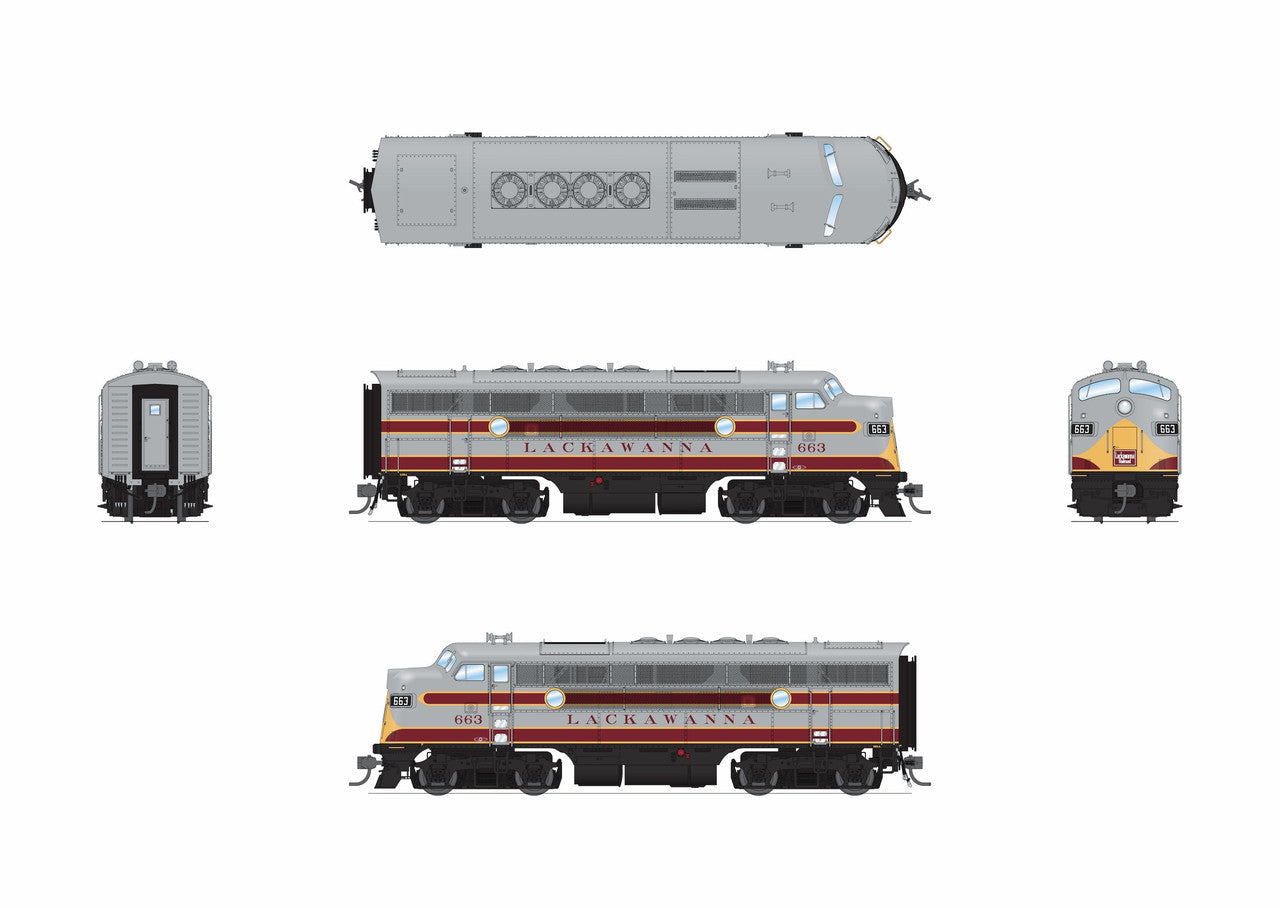 Broadway Limited 9662 HO DLW EMD F3A Diesel Locomotive Sound/DC/DCC #663