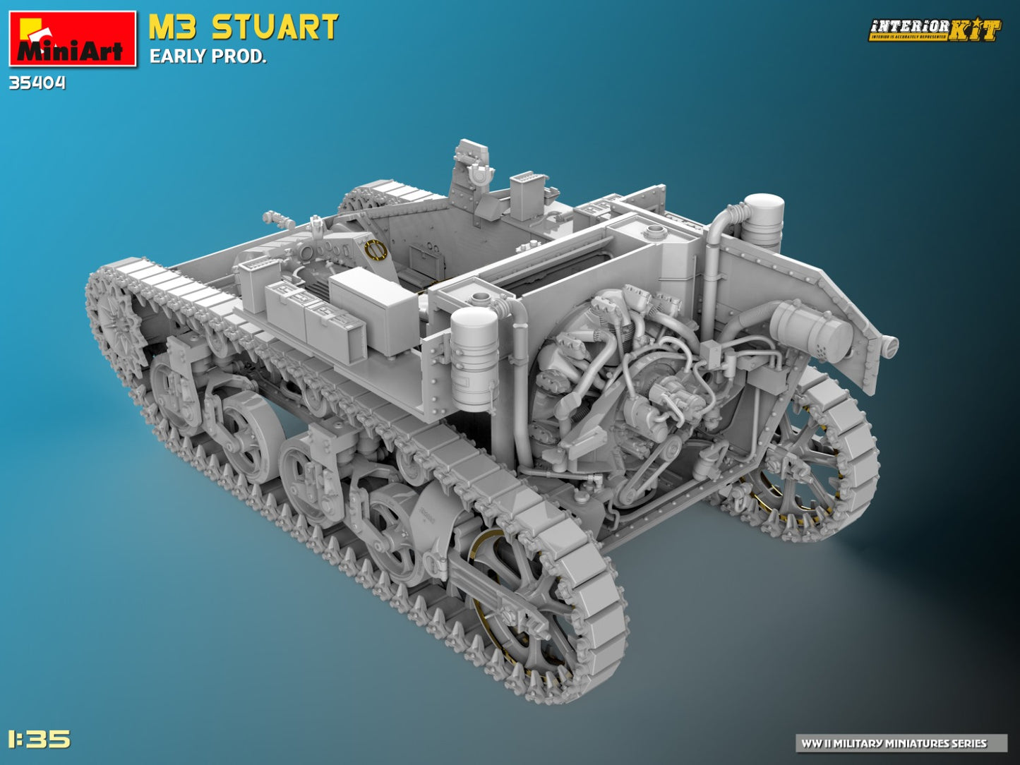MiniArt 35404 1:35 M3 Stuart Early Prod. Plastic Model Kit