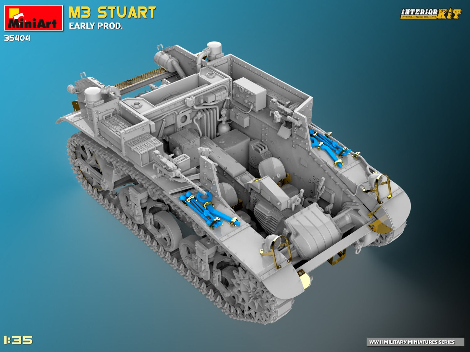 MiniArt 35404 1:35 M3 Stuart Early Prod. Plastic Model Kit