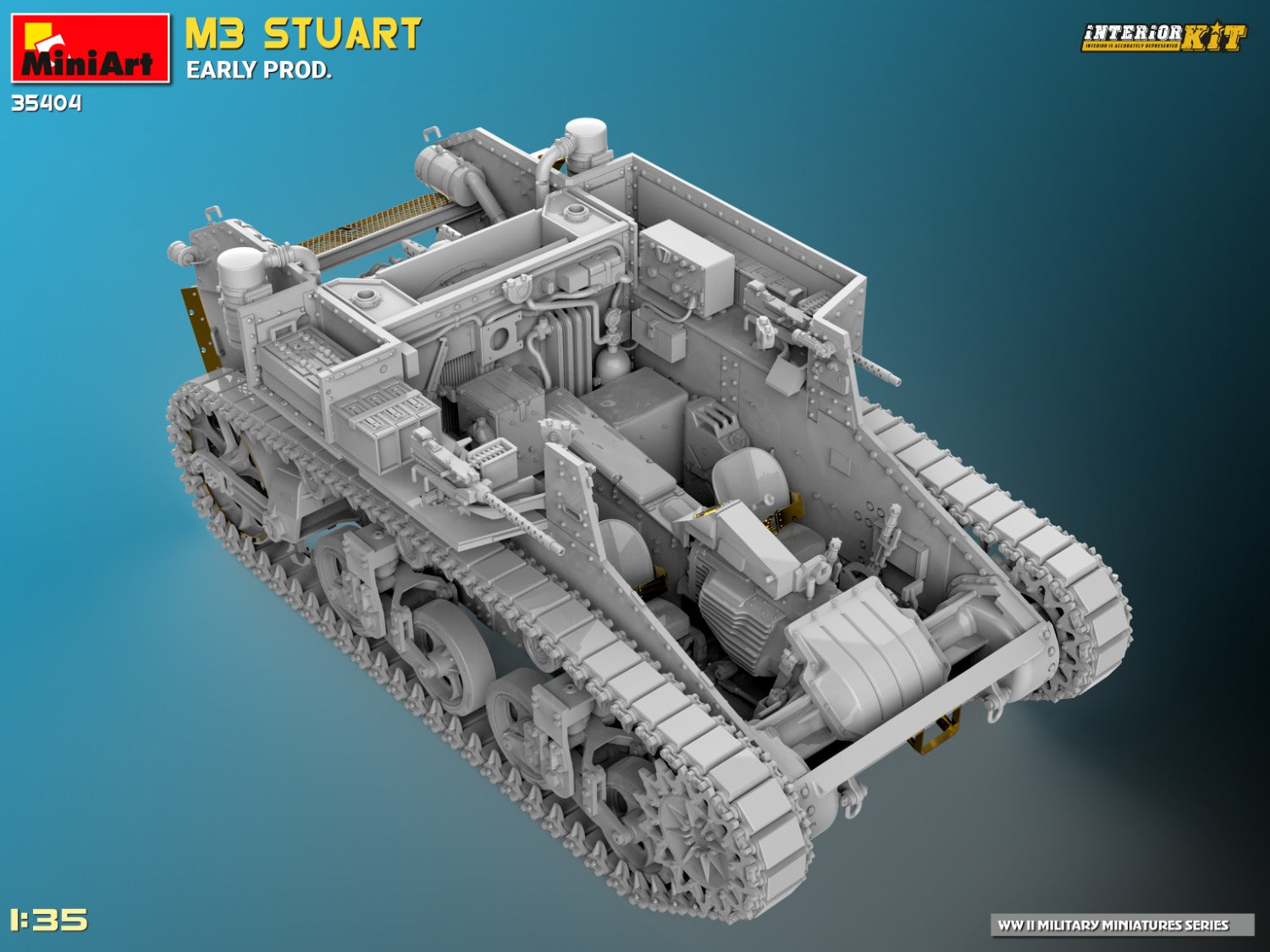 MiniArt 35404 1:35 M3 Stuart Early Prod. Plastic Model Kit