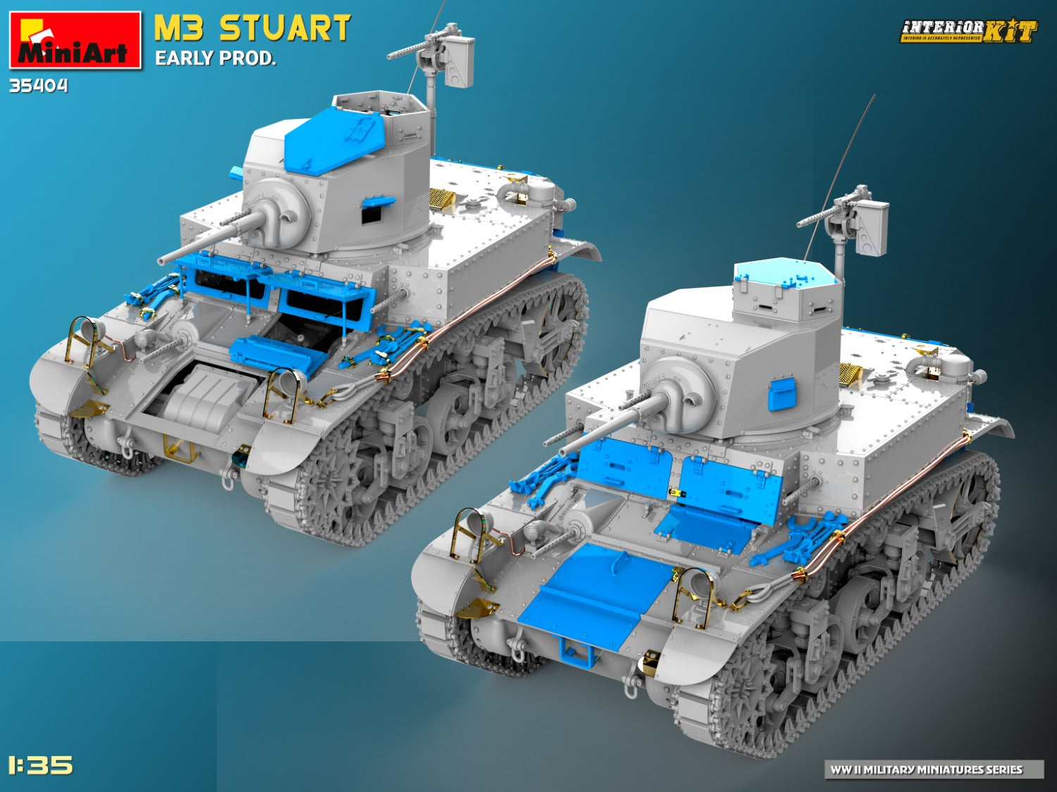 MiniArt 35404 1:35 M3 Stuart Early Prod. Plastic Model Kit