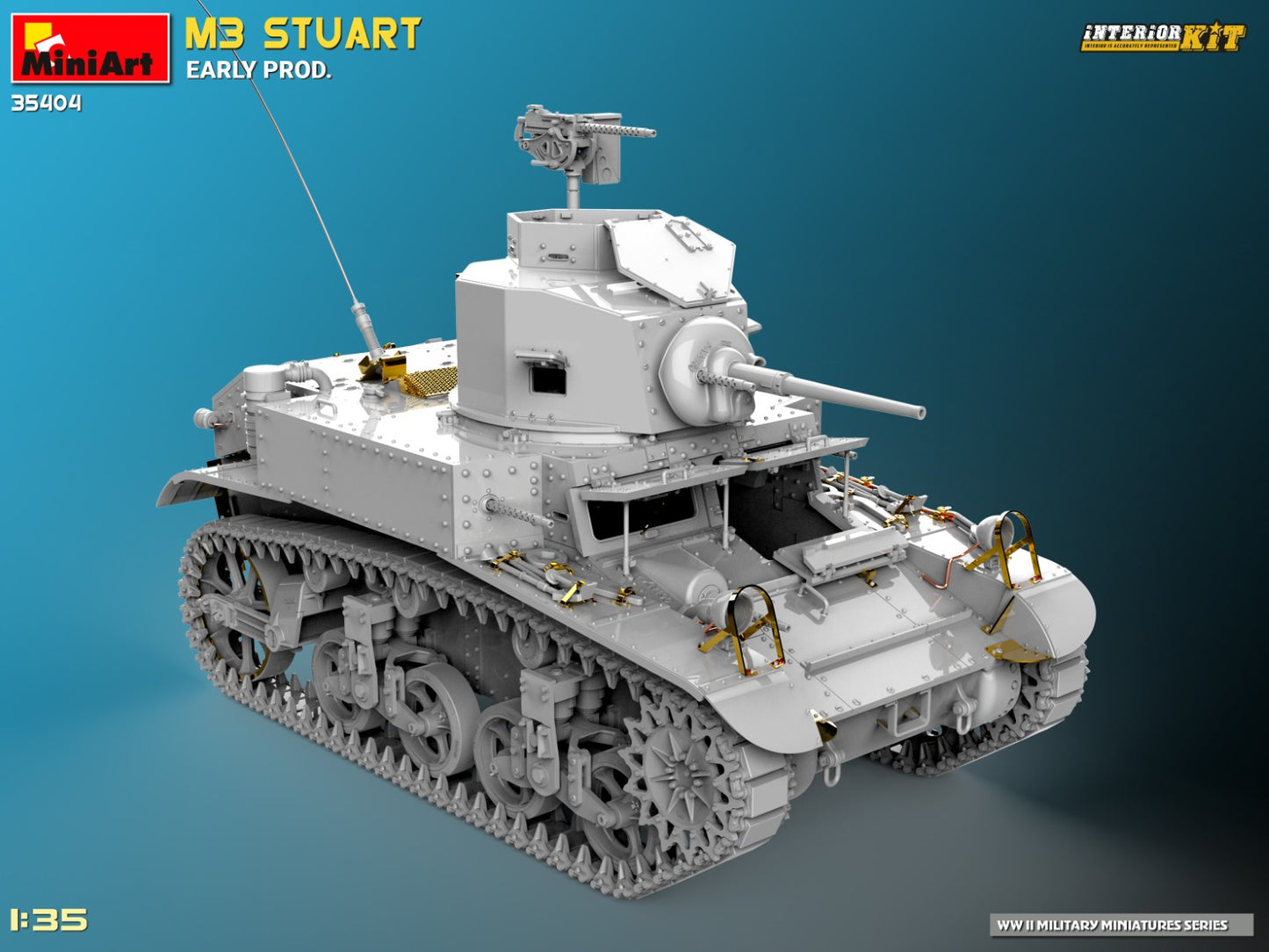 MiniArt 35404 1:35 M3 Stuart Early Prod. Plastic Model Kit