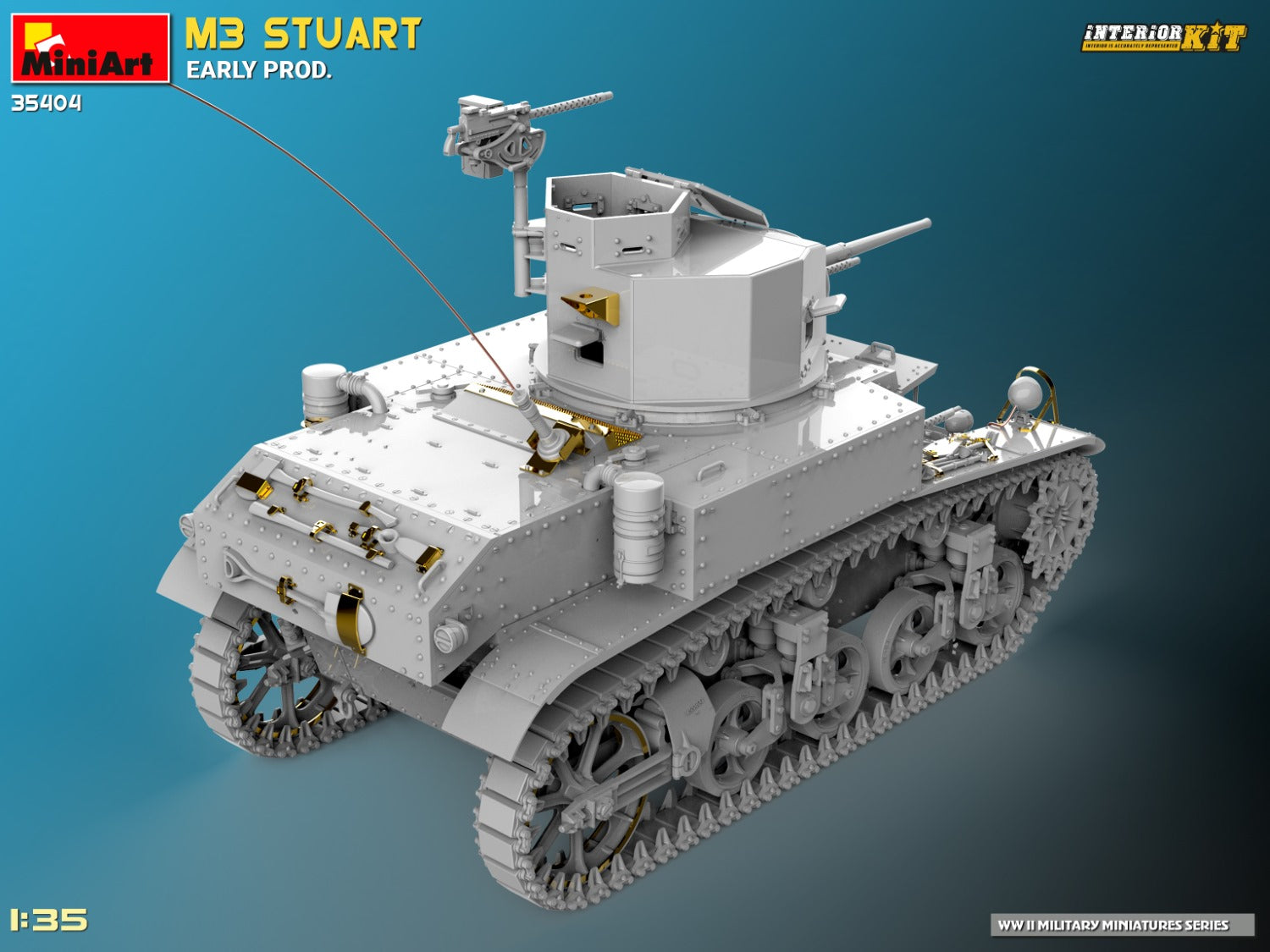 MiniArt 35404 1:35 M3 Stuart Early Prod. Plastic Model Kit