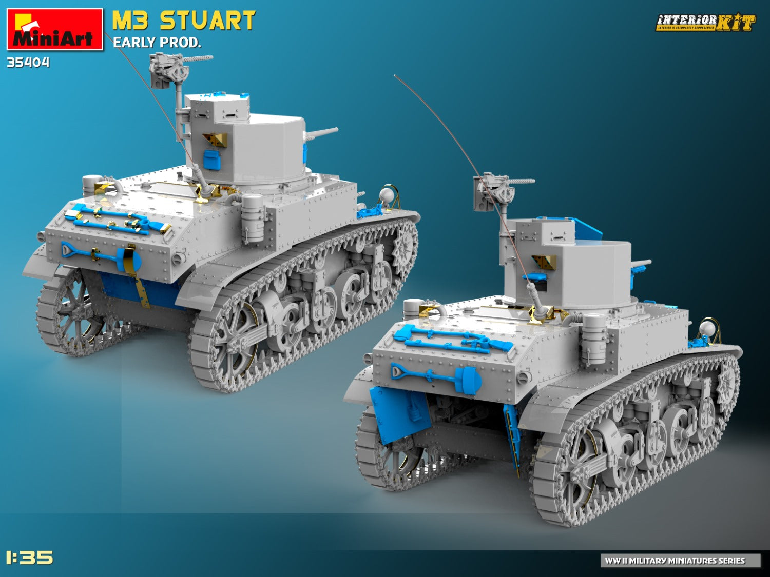 MiniArt 35404 1:35 M3 Stuart Early Prod. Plastic Model Kit