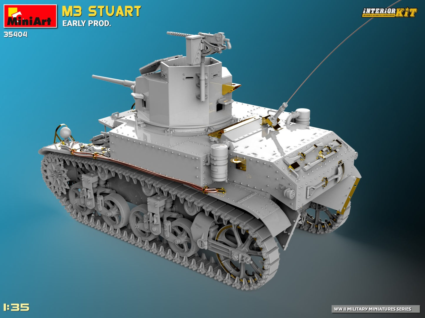 MiniArt 35404 1:35 M3 Stuart Early Prod. Plastic Model Kit