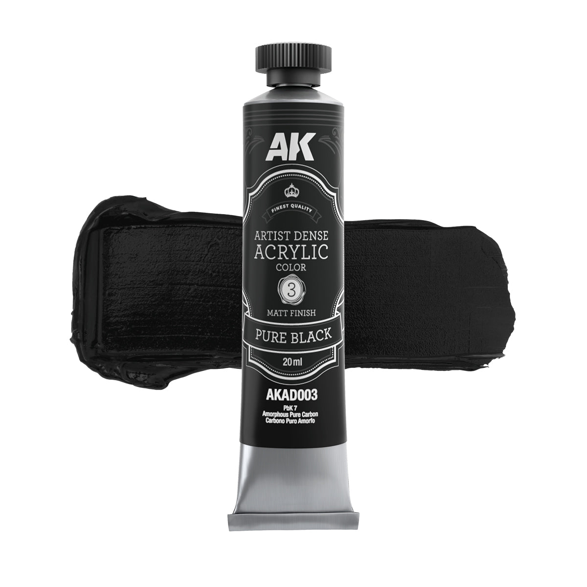 AK Interactive AKAD101 Artistic Dense Acrylic Color Black & White (Set of 6)