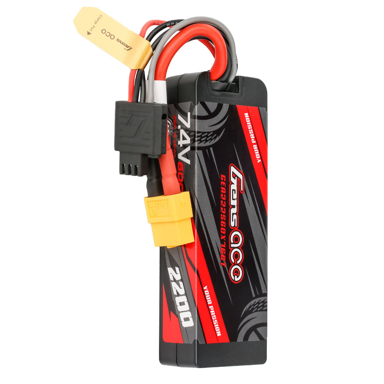 Gens Ace GEA222S60X76GT 2200mAh 2S 60C 7.4V HardCase G-tech Lipo Battery Pack