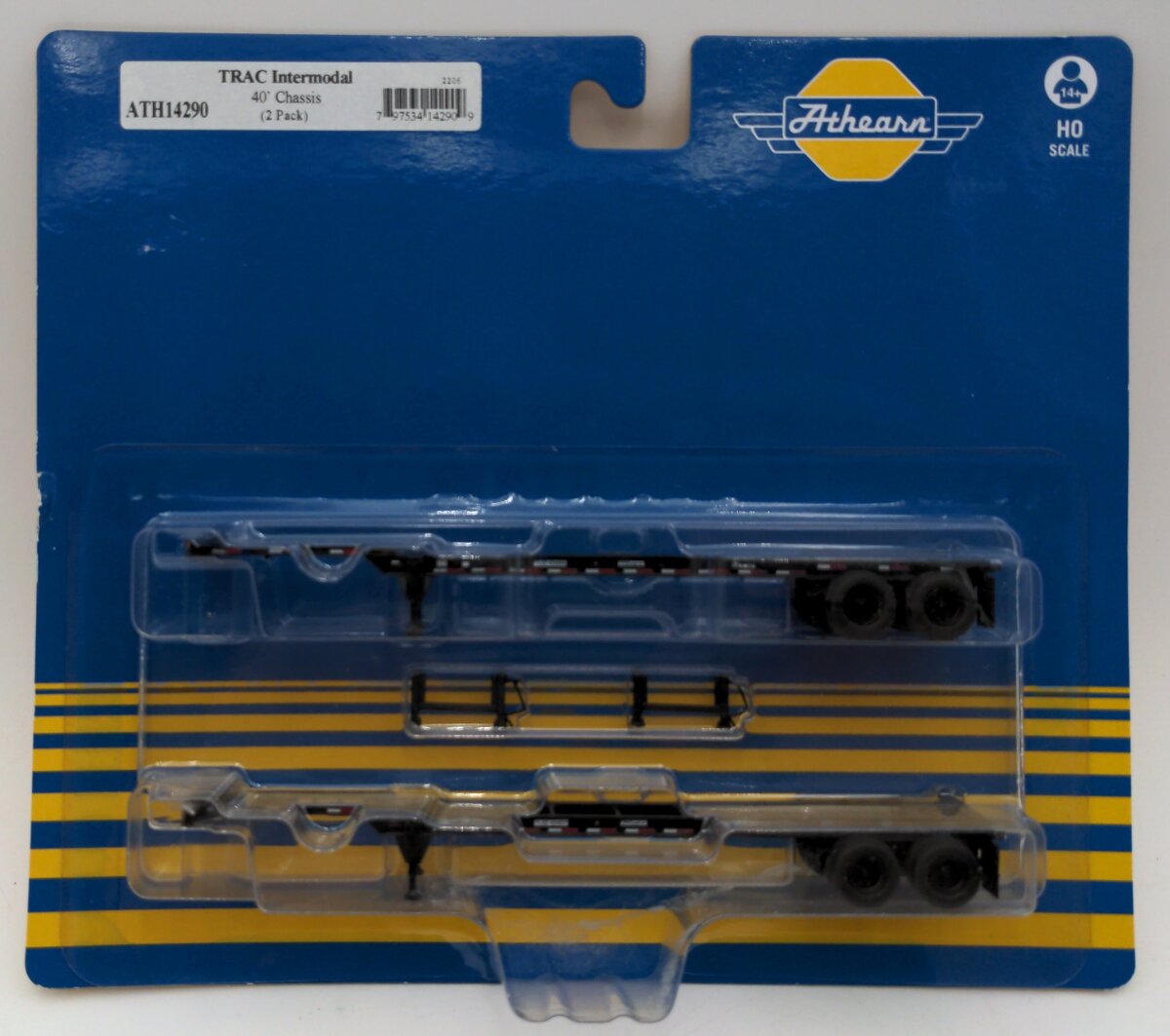 Athearn 14290 HO TLXZ 40' Container Chassis #1 (Pack of 2)