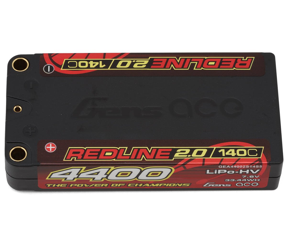 Gens Ace 44002S14S5 Redline 2.0 2S Shory LiHV Battery 140C with 5mm Bullets