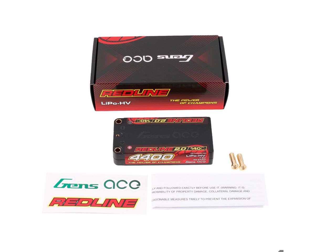 Gens Ace 44002S14S5 Redline 2.0 2S Shory LiHV Battery 140C with 5mm Bullets