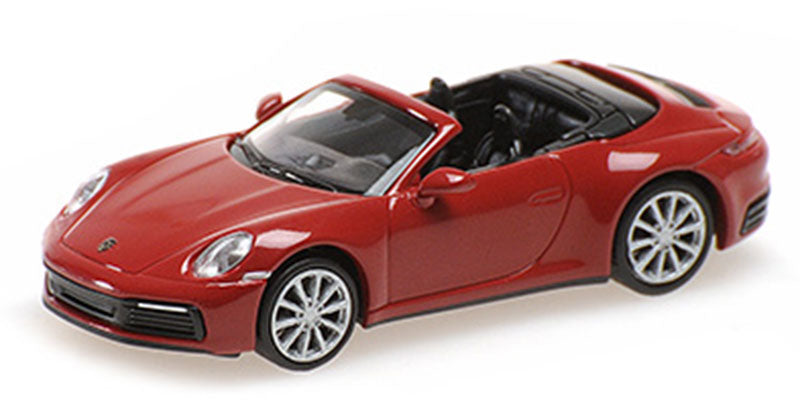 Minichamps 870068332 1:87 Red 2019 Porsche 911 (992) Carrera 4S Cabriolet